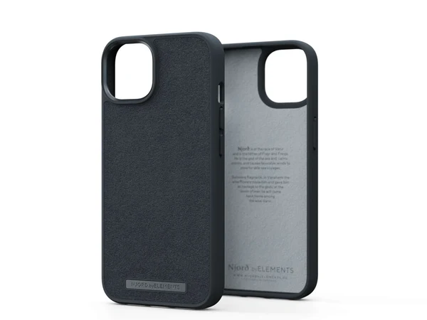 Njord suede comfort+ case for iPhone 14 Plus, Black