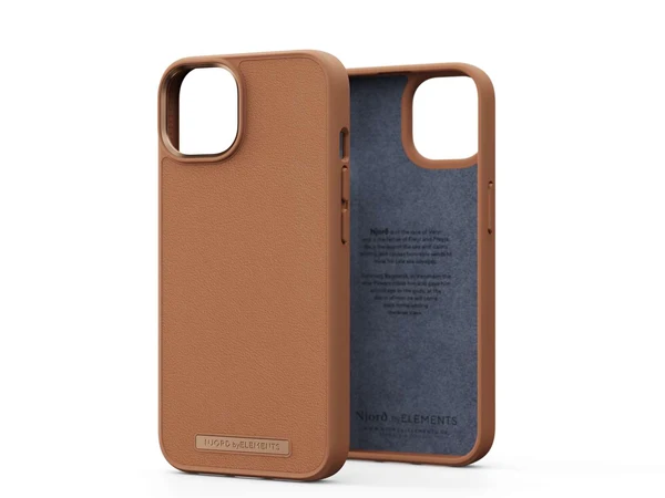 Njord genuine leather case for iPhone 14 Plus, Cognac