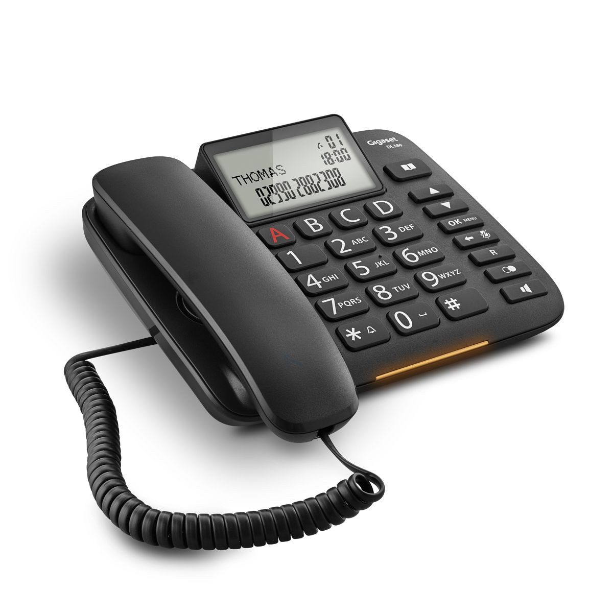 Gigaset DL380 corded telephone, black